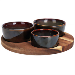 Uzsonnatálca kőedénytálakkal, Ø 20 cm