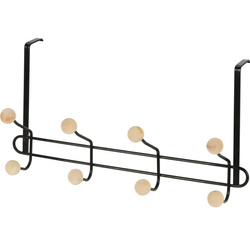 Ajtóra akasztható, fém, fa gombokkal, 40 x 22 x 10 cm