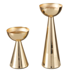 Arany fém gyertyatartók LUENA, 2 darab