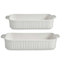 Porcelán sütőtál fogantyúkkal, 2 darab