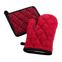 Konyhai kesztyű + alátét CUISILINE, újrahasznosított pamutból