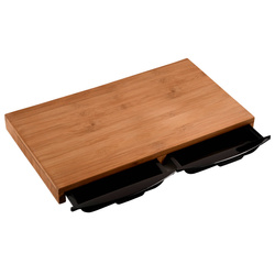 Bambusz vágódeszka kihúzható fiókokkal, 50 x 28,5 cm