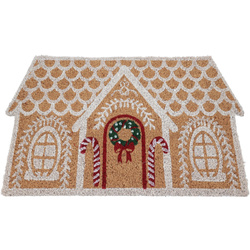 Mézeskalács ház formájú lábtörlő, kókuszrost, 59x39 cm, 1. minta