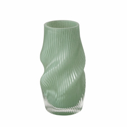 Ráncos üveg váza, VERESE, 30 cm