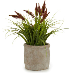 Műfű beton virágcserépben, 30 cm