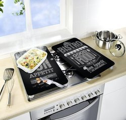 BON APPETIT üveg védőlapok a tűzhelyre – 2 db, WENKO, bon appetit
