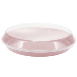 Műanyag tálca tetővel, Ø 35,5 x 8,5 cm