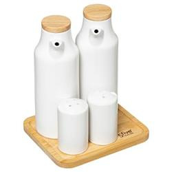 Fűszertartók olajhoz, ecethez, sóhoz és borshoz, kerámia szett