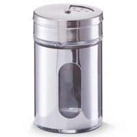 Fűszertartó ablakos, Ø 5 x 8,5 cm, ZELLER, ezüst