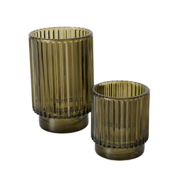 Csíkozott tealight üvegek BUNA, magasság 8-13 cm