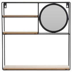 Dekoratív polcocska kis tükörrel, 3 szinten, 49 x 41 cm