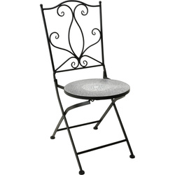 Fém szék díszes ülőkével, mozaik, 90 cm