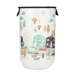 Zárható szennyestartó BEEP BEEP városmintával, 40 l
