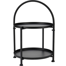 Fém kerek dohányzóasztal fogantyúval, 34 x 45,5 cm