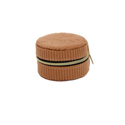 Kis ékszerdoboz, kordbársony, Ø 8 cm
