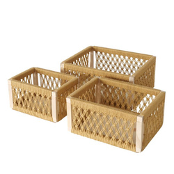 Winny fa dobozok dekoratív fonással, 3 darab