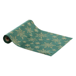 Asztalterítő csillogó hópelyhekkel, 28 x 300 cm