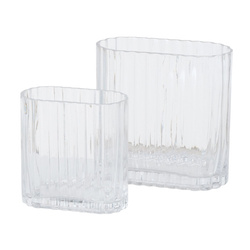 TULIPA üveg váz, hosszúkás, átlátszó üveg, 2 darab