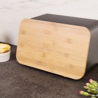 Vágódeszkás kenyértartó, 2 az 1-ben kenyér tároló