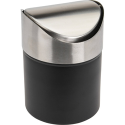 Fürdőszobai szemetes, rozsdamentes acél, forgatható fedél, Ø 12 cm