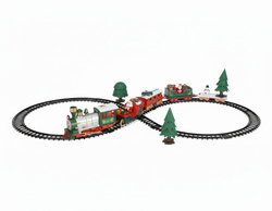 Vonat karácsonyfához Mikulás mozdonyával és szánnal, 22 elem