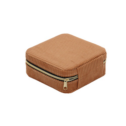 Ékszertartó doboz, kordbársony, 12 x 12 x 5 cm