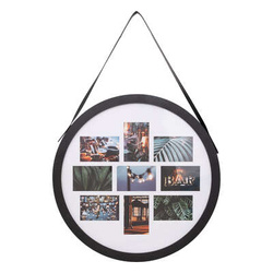 Kerek fényképkeret AYA szalagon, 9 fényképhez.