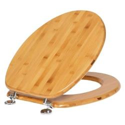 Fából készült WC-deszka, 100% bambusz, cink zsanérok