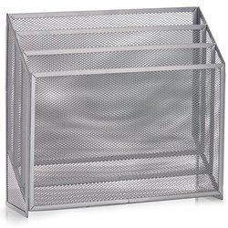 Fém újságtartó, újságok és folyóiratok rendezője, ZELLER, ezüst színű.