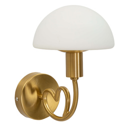 LOVY fali lámpa ívelt fémkarral és textilernyővel, 23 × 15 × 22 cm