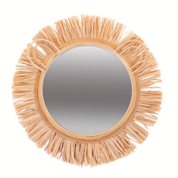 Gyerek tükör OROSZLÁN, Ø 38 cm, raffia kerettel