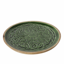 Fából készült tányér GRELO, dombornyomott mintával, Ø 30 cm