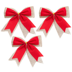 Juta és poliészter díszkokardák, 10 x 12 cm, 3 db.