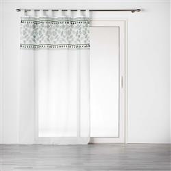 MILAGREEN függöny pántokkal, voál, trópusi minta, 140 x 240 cm