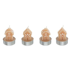Mézeskalács házikó formájú tealight gyertyák, 4 darab
