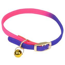 Cica nyakörv haranggal, neon színű, 30 cm