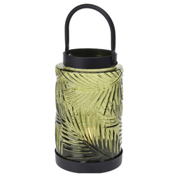 LED lámpás, színes üveg, 26 cm