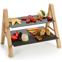 Monolit kőpala 2 szintes tálca, 26 x 38 cm