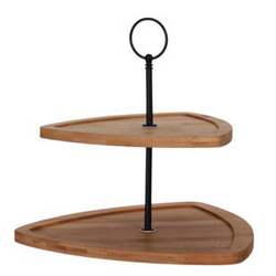 Két szintes bambusz tálca