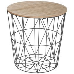 Fekete, 2 az 1-ben, tárolós kávézóasztal, kosár.