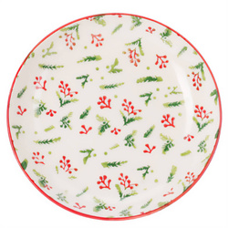 Karácsonyi mély tányér kerámiából, Ø 21 cm