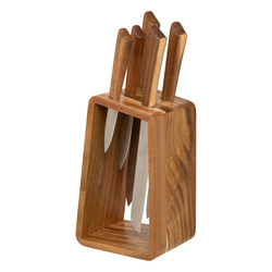 HARMONY késkészlet, fa tartó + 5 kés, 6 elem