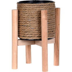 Jutából készült virágcserép állványon, Ø 12,5 cm