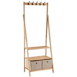 Előszobai polc akasztóval és polcokkal NATU, 175 cm