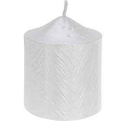 Fémes mintás díszgyertya, 5 x 6 cm