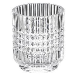 Díszes fürdőszobai bögre, Ø 8,4 cm, üveg