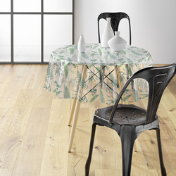 Átlátszó PVC terítő növényi mintával AUREA, Ø 140 cm