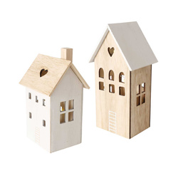 Fa dekoráció világítással, 2 ház, ALDEA