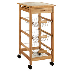 Keskeny kerekes konyhai kocsi ESSENTIALS, 37 x 37 x 76 cm