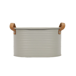 Üvegpalack tároló doboz, bőr fogantyúkkal, 6 palack számára.